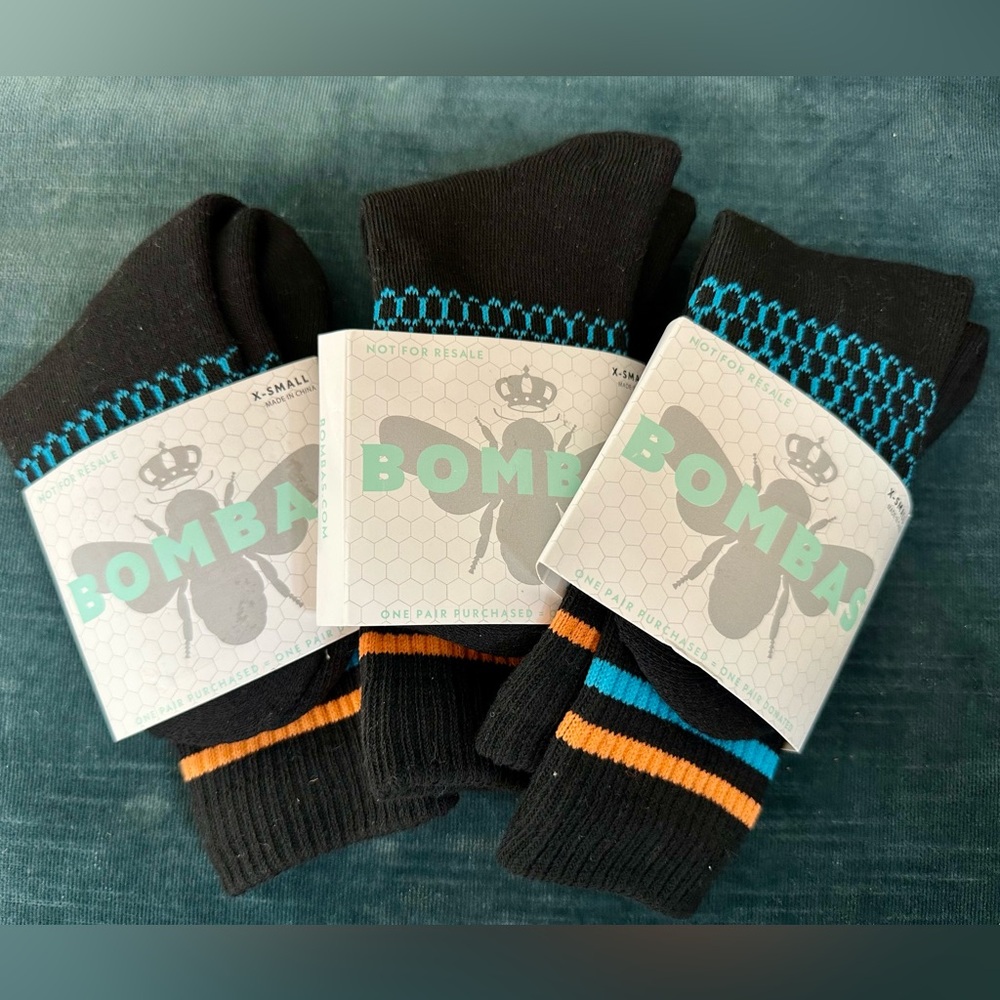 Bombas 3-pack Black Kids Calf Socks 🧦